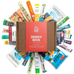 Bunny James beef jerky gift basket packaging, ideal for gifting occasions.