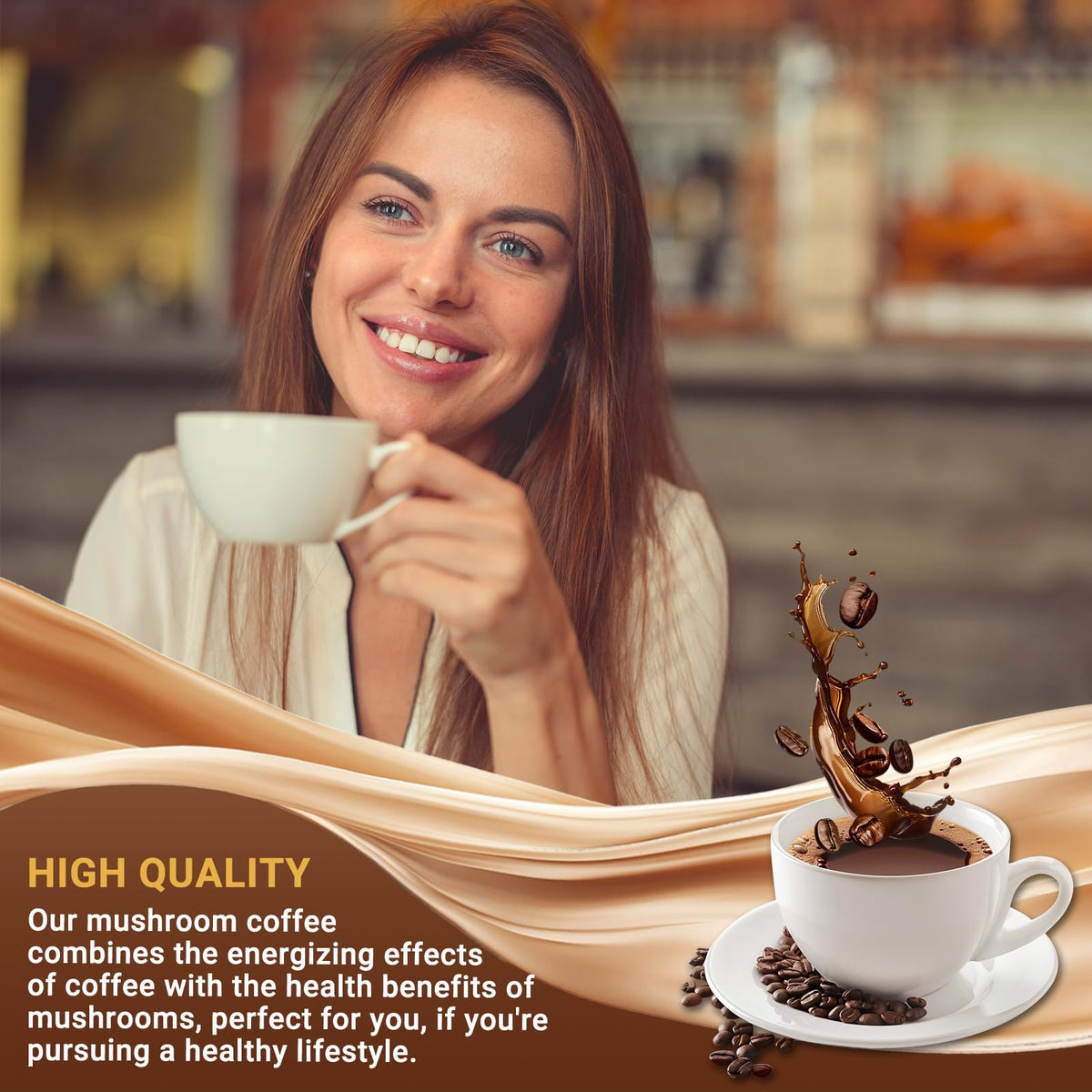 Buporai Mushroom Coffee aroma conveys inviting, earthy notes.