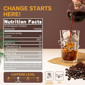 Buporai Mushroom Coffee jar-closeup highlights six-mushroom blend.