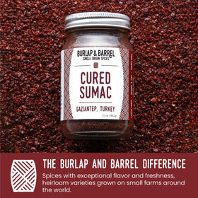 Burlap and Barrel cured sumac texture macro highlights peppery flair and grainy finish.