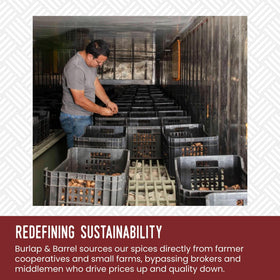 Label highlighting Guatemala origin and farm-to-table traceability of the spice.