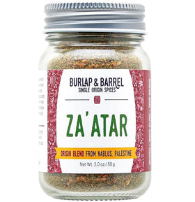 Burlap & Barrel Nablus Za'atar glass jar for authentic Levantine flavor in breads