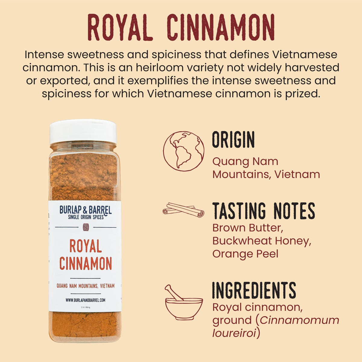 Royal Cinnamon from Hue origin with warm aroma perfect for desserts