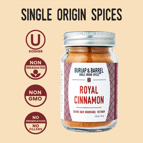 Burlap & Barrel Royal Cinnamon sun-drying bark highlights traditional harvest