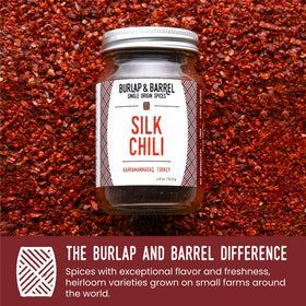 Burlap & Barrel Silk Chili Flakes on roasted vegetables brighten flavors.