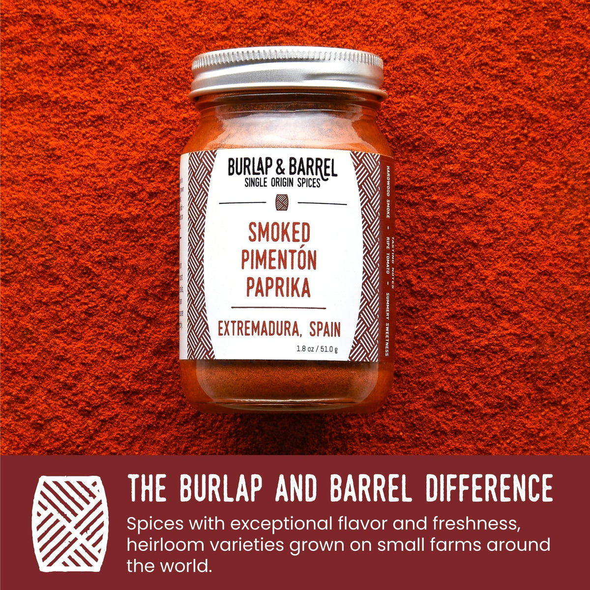 Vibrant Burlap & Barrel smoked paprika dusted over beans for depth