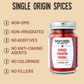 Single-origin Burlap & Barrel paprika from Extremadura farm, hand-harvested for authenticity