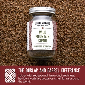 Burlap & Barrel Wild Mountain Cumin aroma with apricot and onion notes.