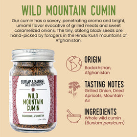 Burlap & Barrel Wild Mountain Cumin single-origin spice sourced from Afghanistan.