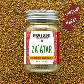 Burlap & Barrel Za'atar blend in a bowl highlighting sesame seeds and sumac