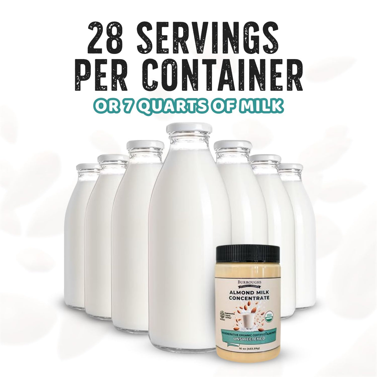 Organic label on Burroughs almond milk concentrate highlighting ROC status.