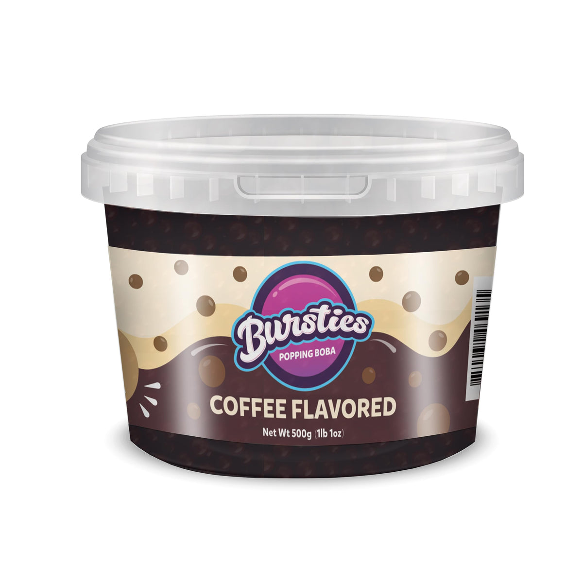 Bursties coffee-flavored popping boba pack enhances coffee drinks with a delightful burst.