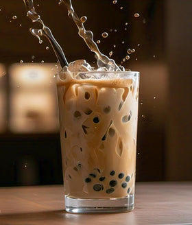 Ready-to-use Bursties boba garnish enhances menus with quick coffee flavor bursts.