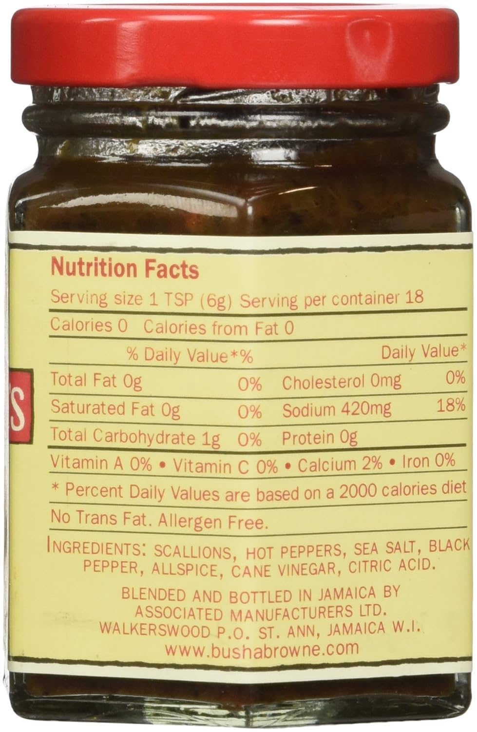 Busha Browne jerk seasoning rub jar label informs ingredients and origin for confident cooking