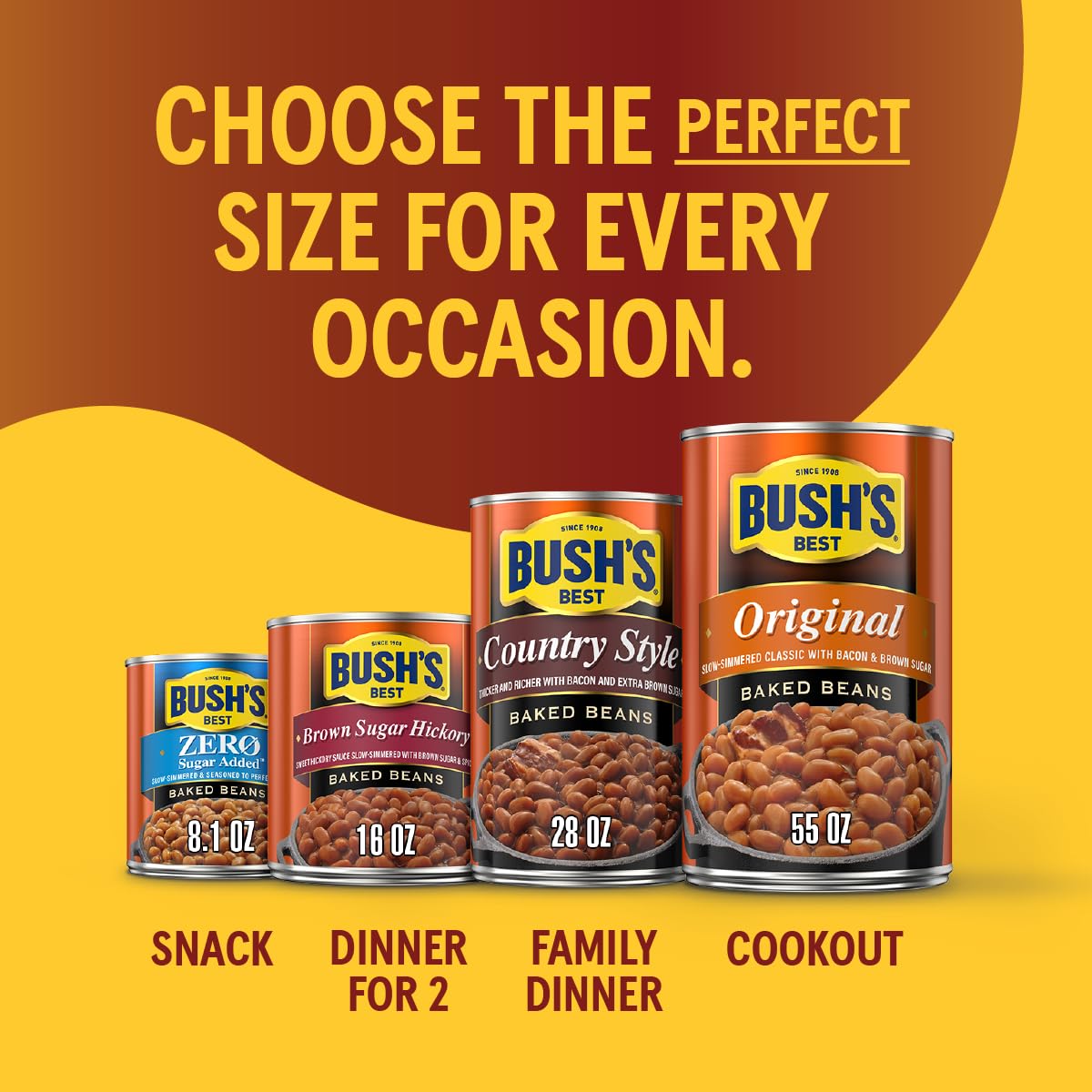 Bush's Best baked beans served as a side dish on a plate.