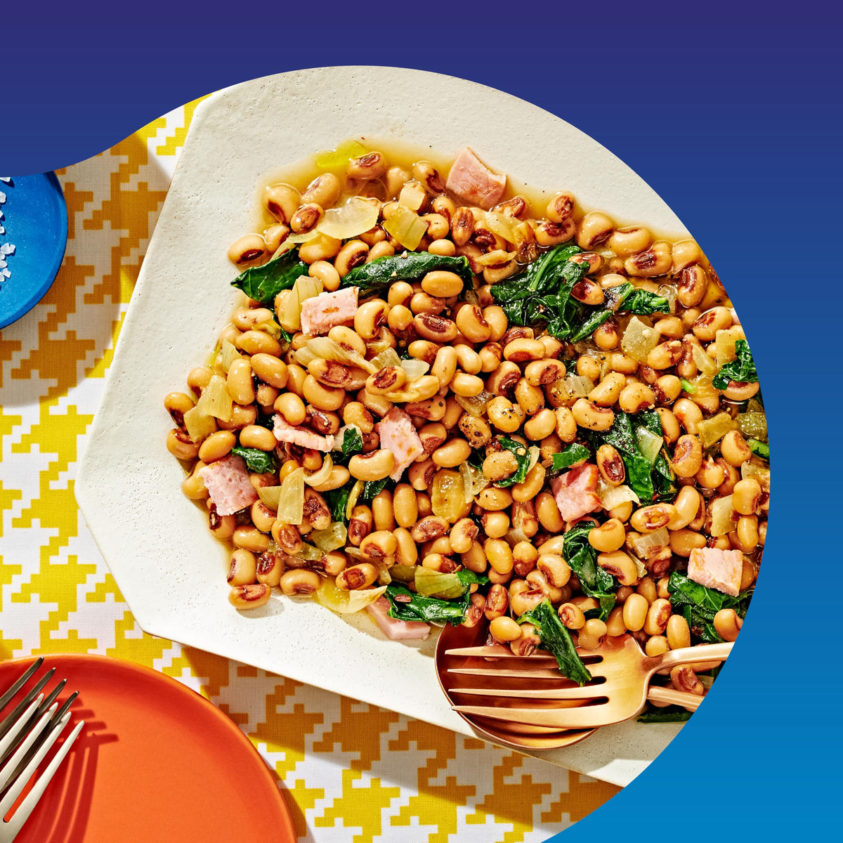 Bush's Best Blackeye Peas being poured into a saucepan for your base.