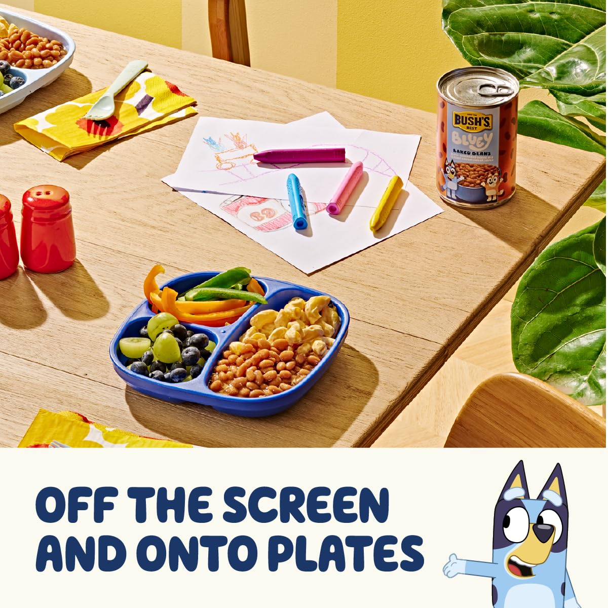 Bush's Best Bluey Baked Beans heat-and-serve in minutes.