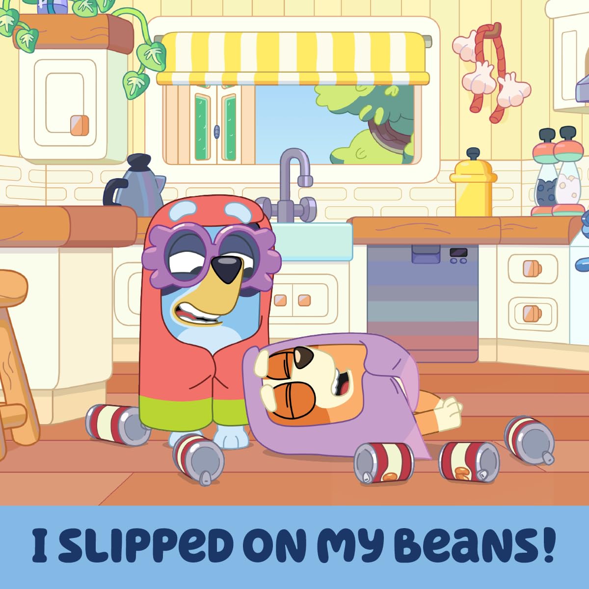 Bush's Best Bluey Baked Beans can opened showing glossy sauce.