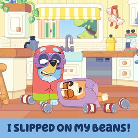 Bush's Best Bluey Baked Beans can opened showing glossy sauce.