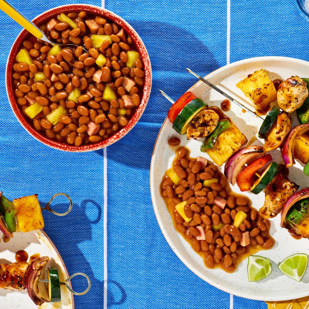 Bush's Best 12-pack pantry option with brown sugar hickory baked beans ready for family meals.