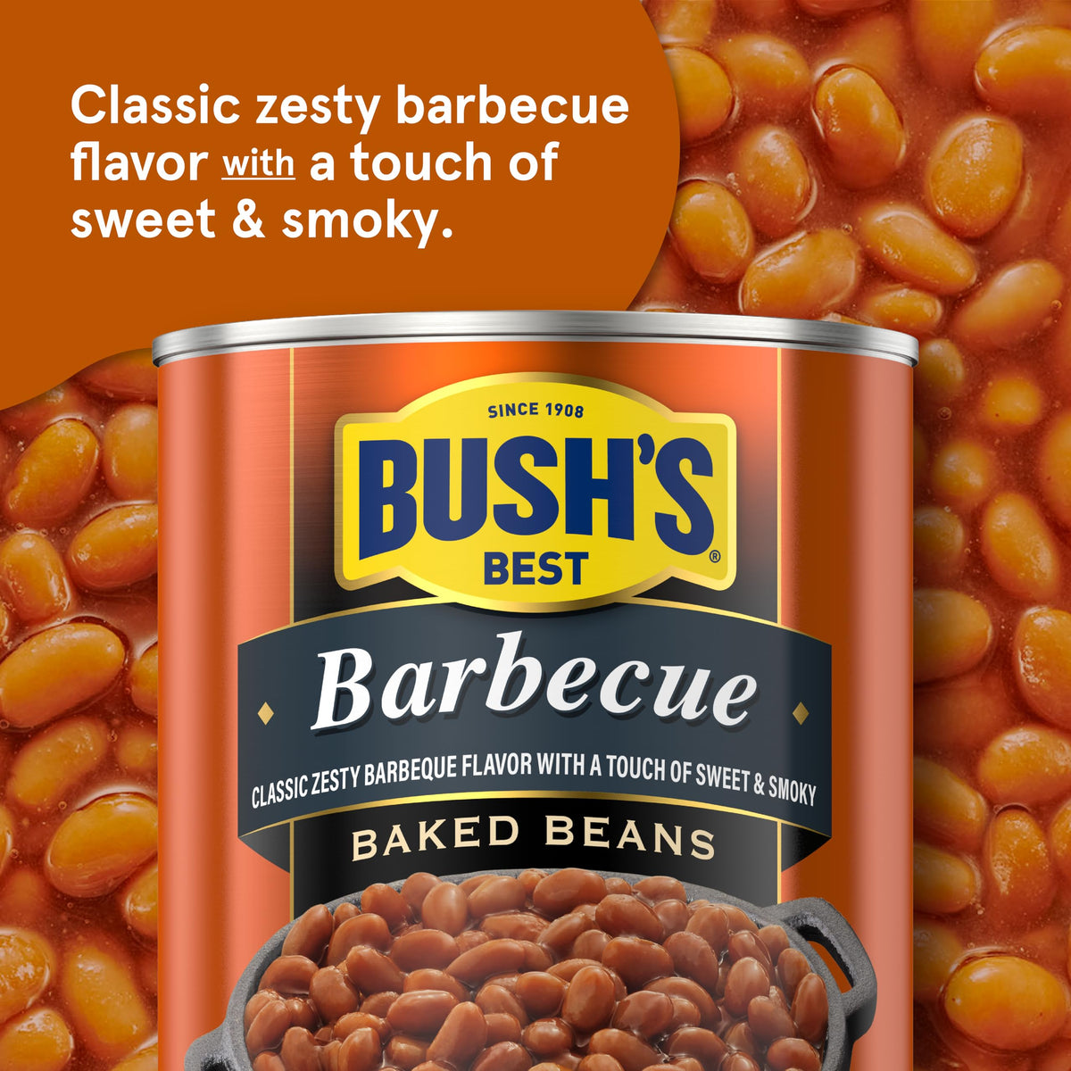 Bush's Best bulk pack 12 cans on kitchen shelf.