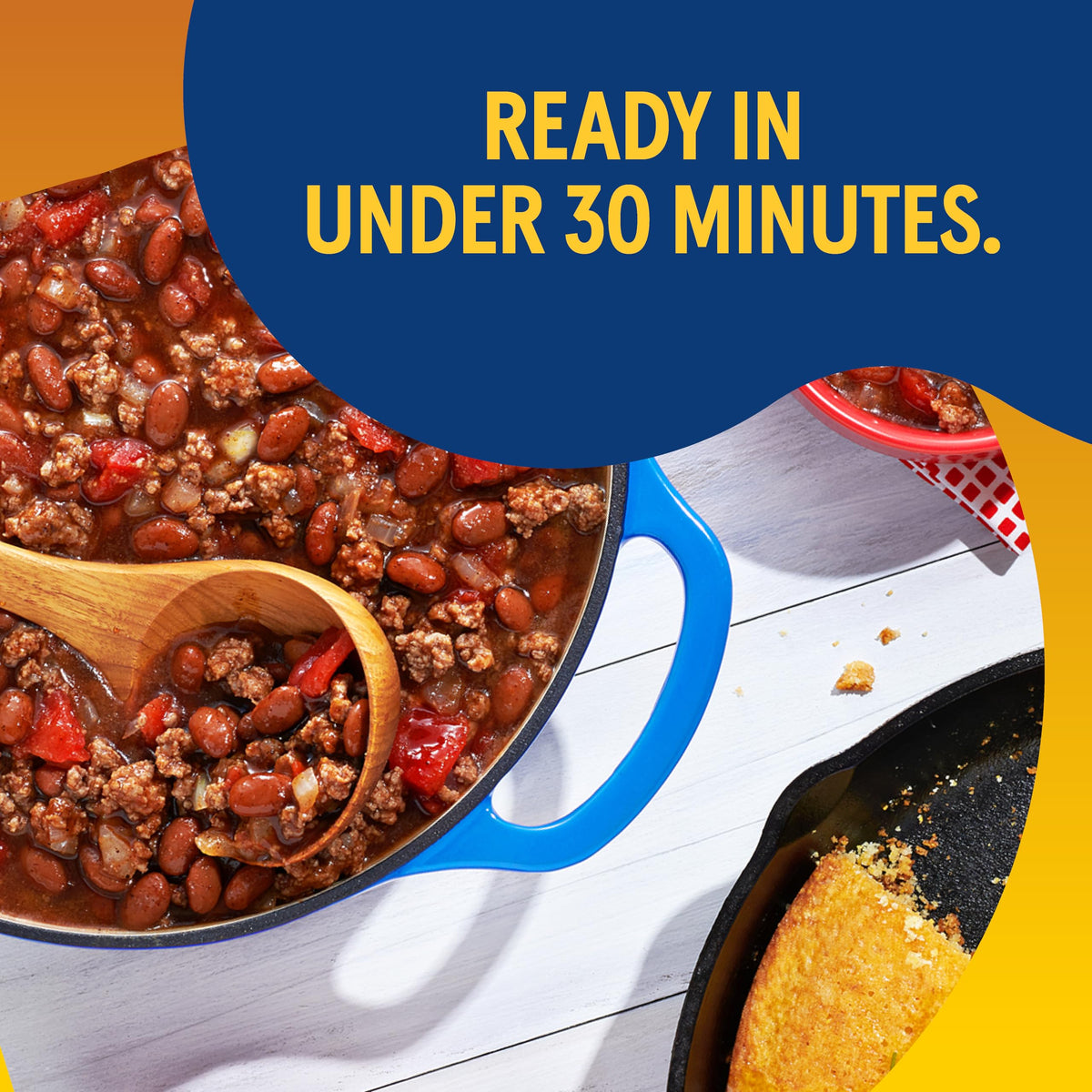 Bush's Best Chili Magic Starter countertop display highlights spice notes.