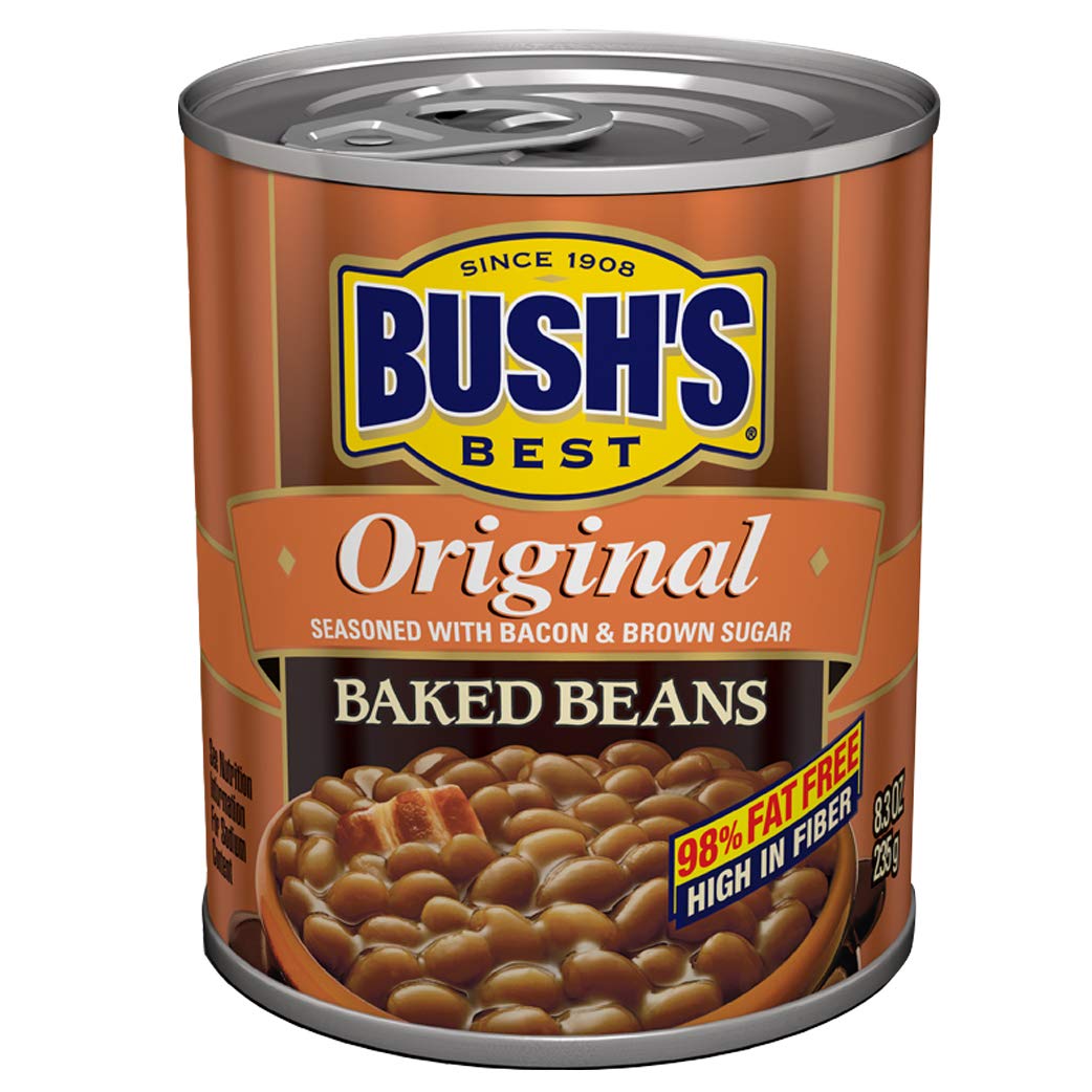 Bush's Best Country Style Baked Beans can, ideal side for grilling.