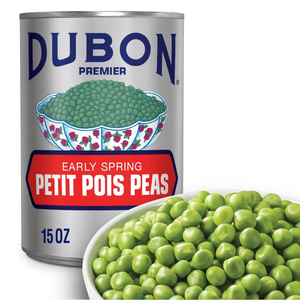 Dish featuring Bush's Best Petit Pois peas as a versatile pantry staple in meals.