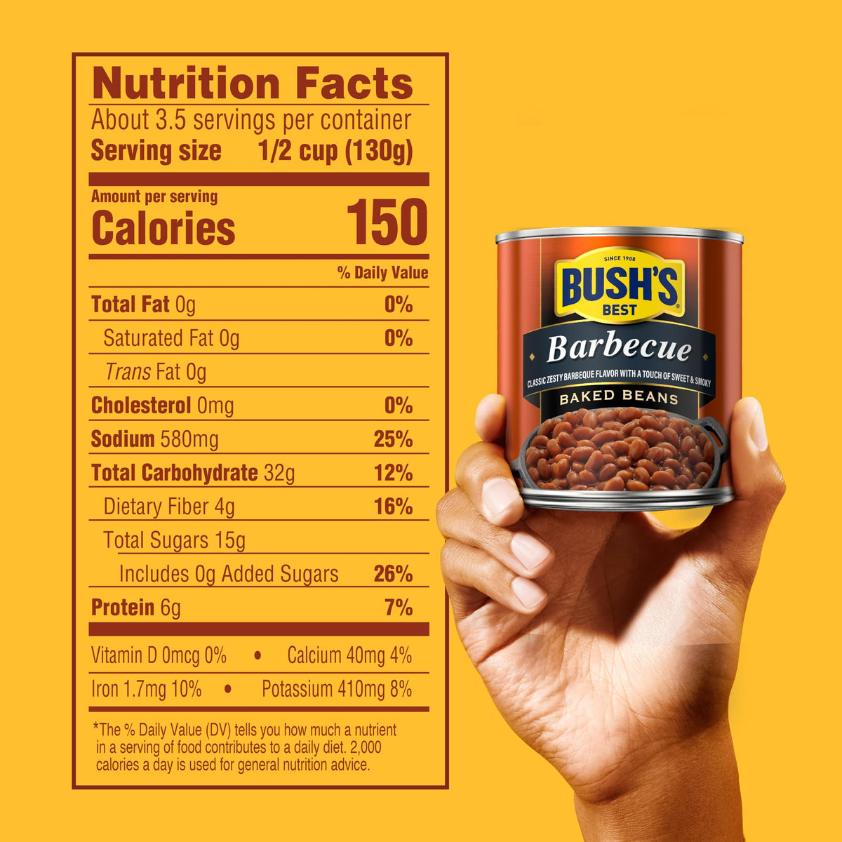 Bush's Best gluten-free label shown on can.