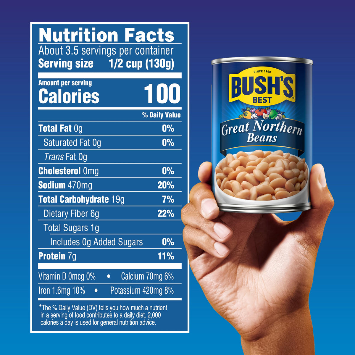 Bush's Best Great Northern Beans simmering in a pot, comforting soup.
