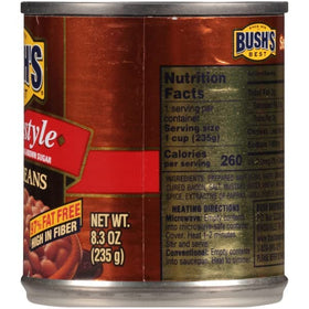 Close-up of bacon and tangy sauce in Bush's Best Homestyle Baked Beans