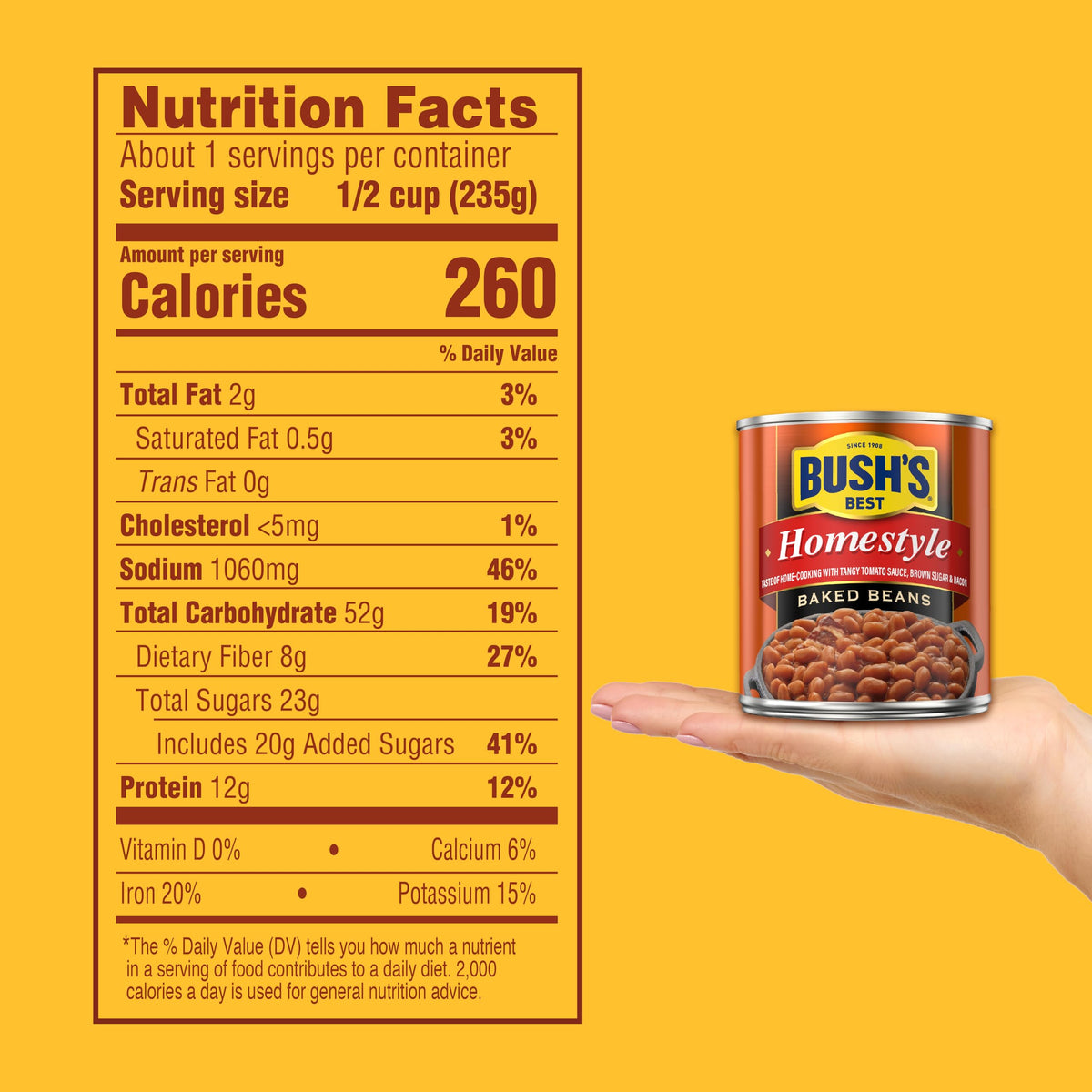Steaming bowl of Bush's Best Homestyle Baked Beans as a gluten-free side