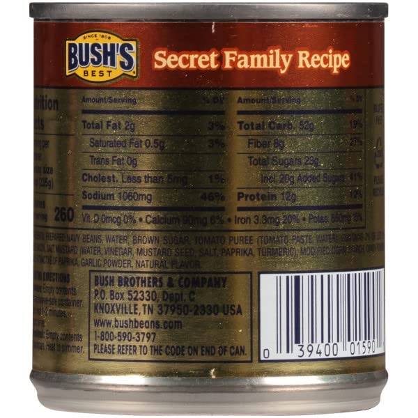 Close-up of tender navy beans in tangy sauce with bacon from Bush's Best Homestyle Baked Beans
