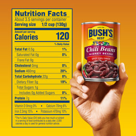 Bush's Best kidney beans in chili sauce with jalapeño and garlic.