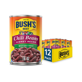 Bush's Best Kidney Mild Chili Beans 16 oz can front for quick weeknight meals
