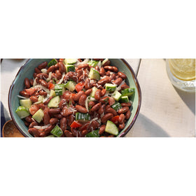 Bush's Best Light Red Kidney Beans nutrition info, featuring 7g protein and 5g fiber.