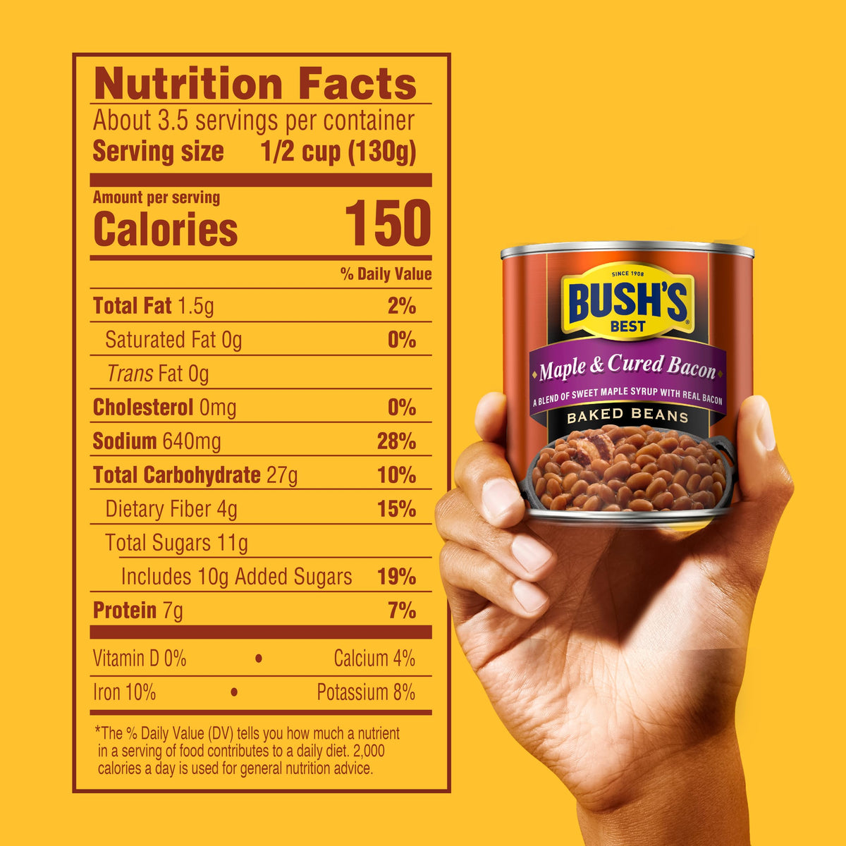 Bush's Best navy beans provide a fiber-friendly base in maple bacon beans
