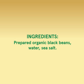 Nutrition label on Bush's Best Organic Black Beans highlights protein and fiber.
