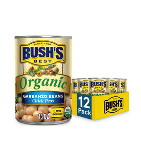 Bush's Best Organic Garbanzo Beans can image highlights pantry staple for quick plant-based meals