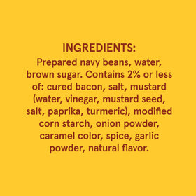 Bush's Best Original Baked Beans nutrition panel highlighting protein and fiber.