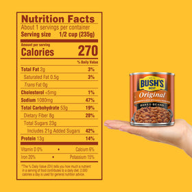Bush's Best baked beans in serving bowl showcase hearty flavor