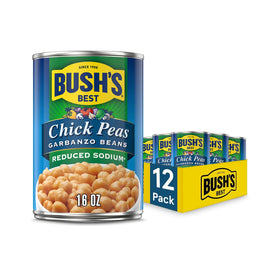Bush's Best reduced-sodium garbanzo beans can—nutty flavor and ready protein.
