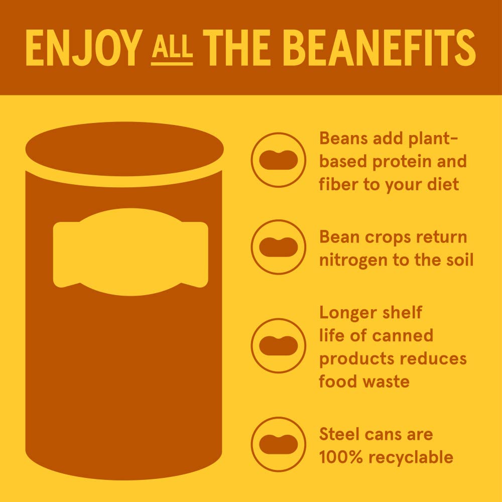 Bush's Best Refried Black Beans label close-up highlighting gluten-free and plant-based protein