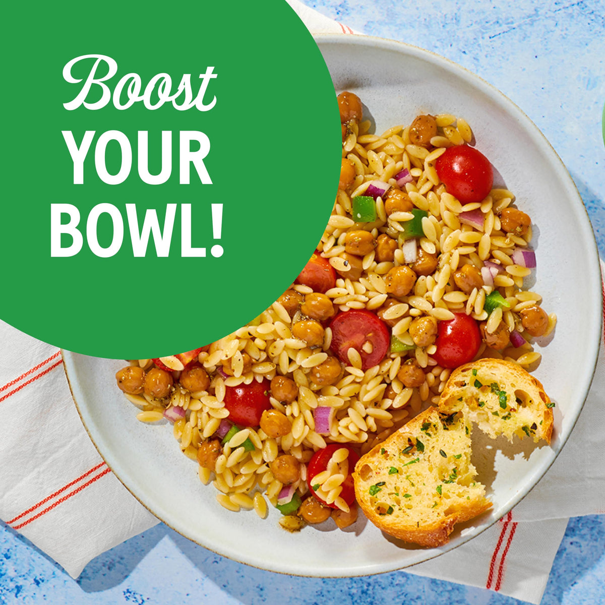 Bush's Rustic Tuscany chickpeas offer plant protein and gluten-free fiber.