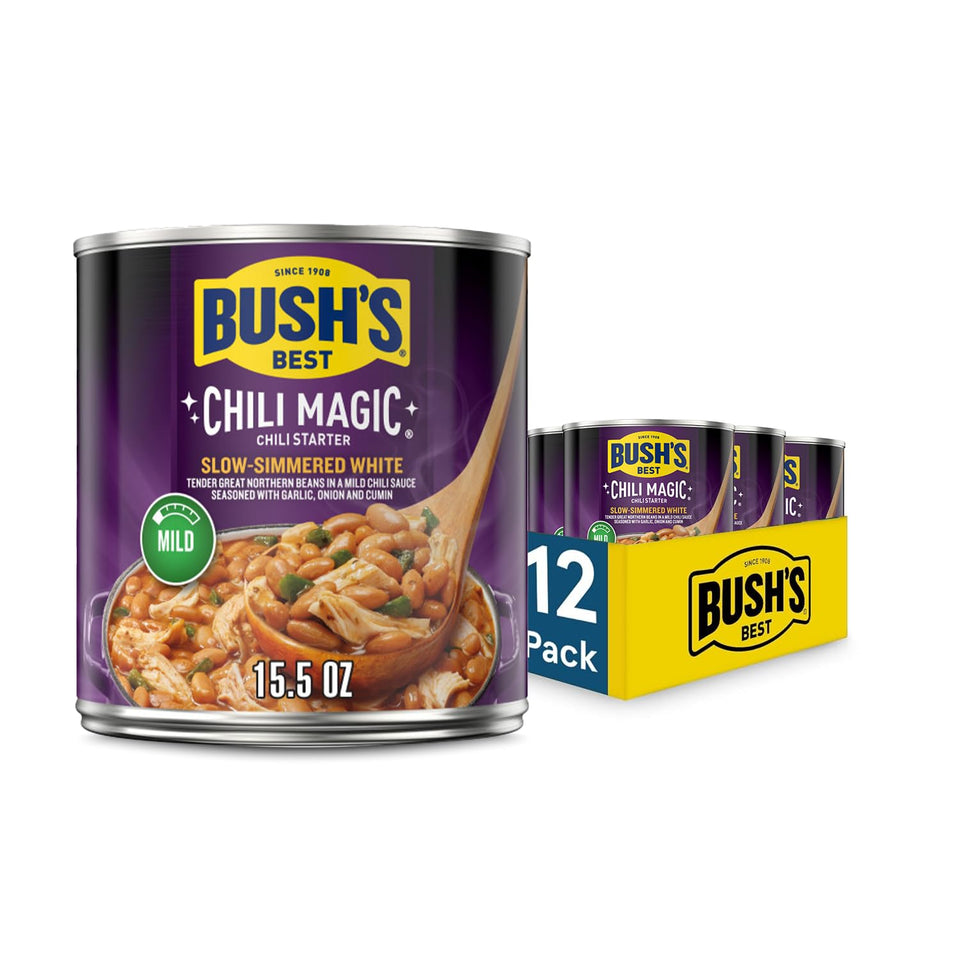 Bush's Best White Chili Magic Starter can bundle for quick weeknight meals.