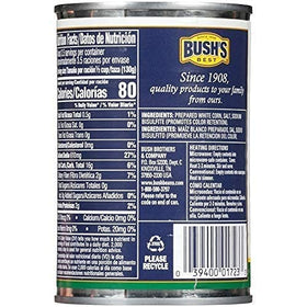 Bush's Best White Hominy closeup-kernel texture, adds heartiness to soups and stews.