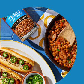 Fiber-rich serving of Bush's Best baked beans supporting a balanced diet.