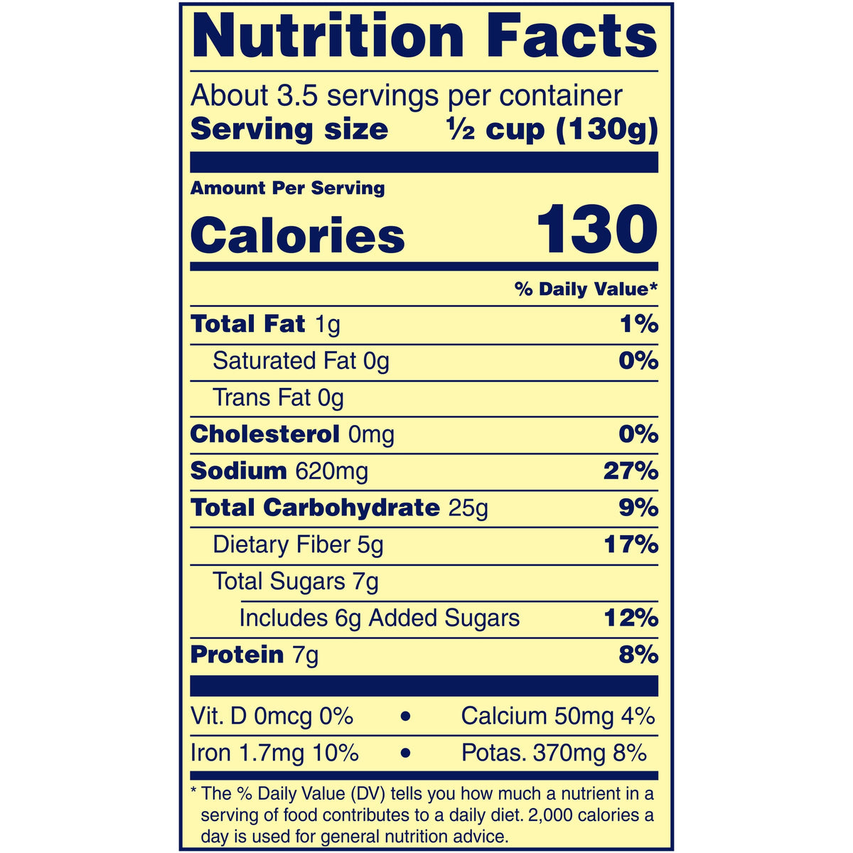 Bush's Showboat label close-up showing ingredients and home-cook flavor.
