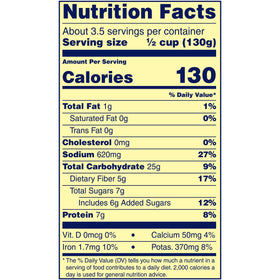 Bush's Showboat label close-up showing ingredients and home-cook flavor.