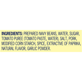 Serving bowl of Bush's Showboat pork and beans, easy weeknight meal option.